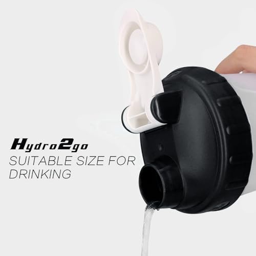 Hydro2Go 16oz Protein Shaker Bottle with Shaker Ball and 2 Storage Jars | BPA-Free Plastic Cup with Clear Measurement Scale | Perfect for Protein Mixes and Pills | Portable Pre-Workout Drink Cup Black - Image 6
