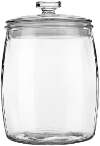 Wide Mouth Glass Jar with Airtight Lid, 1/2 Gal Clear Container