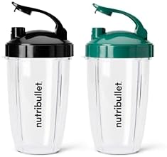 nutribullet 24 oz To-Go Cups and colored flip-top lids (Black/Green) - Image 2