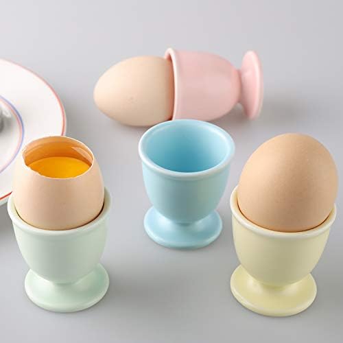 Porcelain Egg Cups Ceramic Egg Stand Holders for Soft Boiled Eggs Set of 4