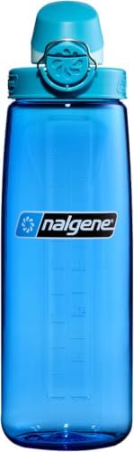 Nalgene 24 oz On The Fly Lock-Top Water Bottle, Slate Blue w/Glacial (Pack of 6) by Nalgene