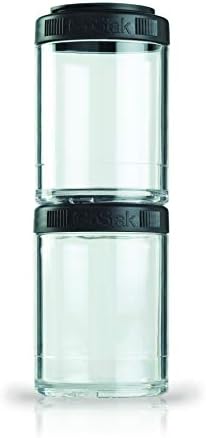 Blender Bottle Food Containers GoStak Twist n' Lock Storage Jars, 150cc 2-Pak, Black (C00308) by BlenderBottle