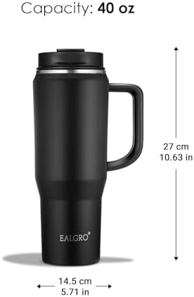 40 oz Insulated Stainless Steel Water Bottle Jug with Straw