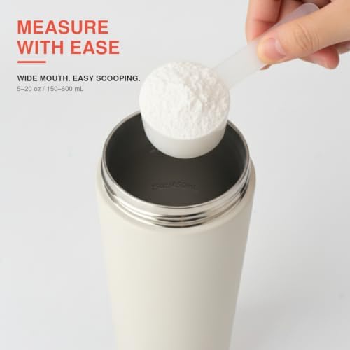 Insulated Protein Shaker Bottle 24oz, Dishwasher Safe, Warm Gray - Image 6