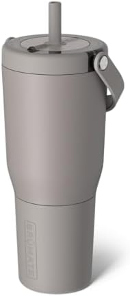 BrüMate Resa 35oz 100% Leakproof Travel Tumbler with Handle & Straw | Flexible SoftSip Straw | Silicone Sleeve for Durability | Stainless Steel | Cup Holder & Travel Friendly Water Bottle | (Mocha) by Br%C3%BCMate