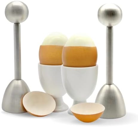 ICO Stainless Steel Egg Toppers - Perfect Opener for Soft & Hard Boiled Eggs - Pack of 2 by ICO