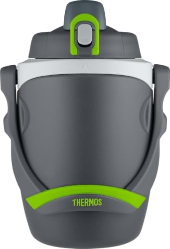 64 oz Hydration Bottle with Flip‑Up Spout, Foam Insulation, Carry Handle & Locking Lid, Half‑Gallon Water Jug for Sports, Workouts & Outdoor Use, Charcoal