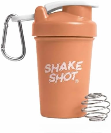 Brown 4oz Mini Shaker Bottle for Creatine, Pre Workout, Matcha by ShakeShot