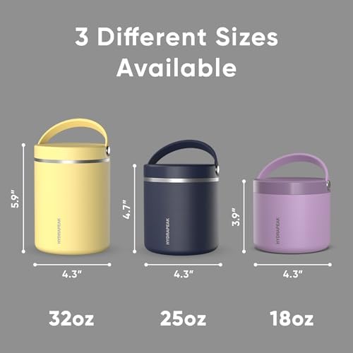 25oz Stainless Steel Vacuum Insulated Food Jar for Hot Food and Cold Food, Wide Mouth Leak-Proof Soup Jar for Adults, 10 Hours Hot and 16 Hours Cold (Black)