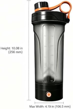 Electric Protein Shaker Bottle, 22 oz (650ml) Detachable Rechargeable Mixer Cup, Portable Self-Stirring Vortex Blender for Shakes (Orange-Classic) - Image 2