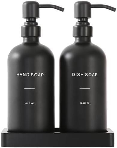 Matte Black Soap Dispenser Set