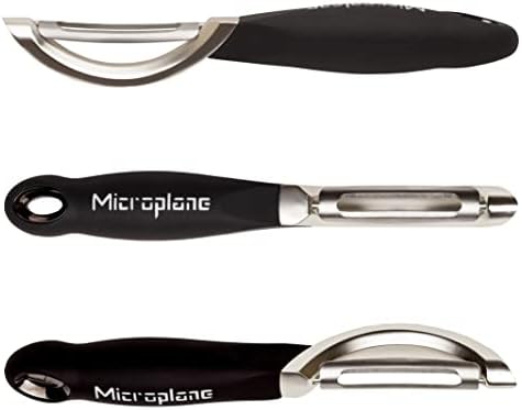 Microplane Stainless Steel Professional Swivel Peeler, Sharp Blade for Effortless Peeling of Hard Fruits and Vegetables, Kitchen Peeler for Home Cooks and Professional Chefs