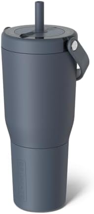 BrüMate Resa 35oz 100% Leakproof Tumbler w/Handle & Straw | Flexible SoftSip Straw | Silicone Sleeve for Durability | Stainless Steel | Cup Holder & Travel Friendly Water Bottle (Nightfall Blue) by Br%C3%BCMate