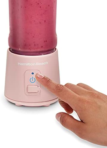 Hamilton Beach Mini Cordless Portable Personal Blender for Shakes and Smoothies, USB Rechargeable, 16 oz. Jar with Leakproof Travel Lid, 6 Stainless Steel Blades, Pink (51181) - Image 5