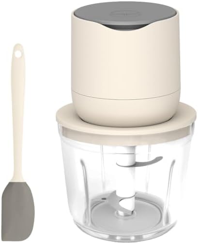 Electric Garlic Chopper, 600ML GLASS Food Processor Cordless by Luniquz