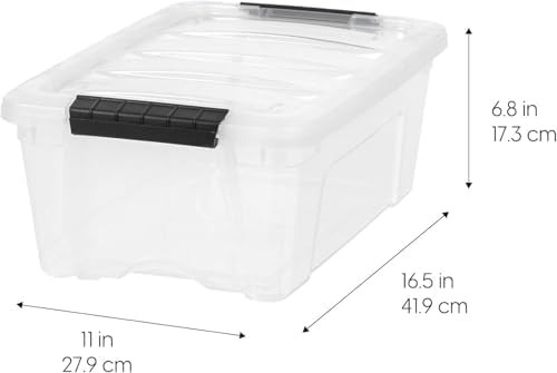 IRIS USA 4-Pack 13 Quart Storage Bins with Lids, Clear