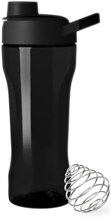 Simple Modern Rally Plastic Protein Shaker Bottle with Ball | 24oz Leakproof Cup for Protein Shakes, Mixes, Electrolytes, Pre Workout | Midnight Black by Unknown