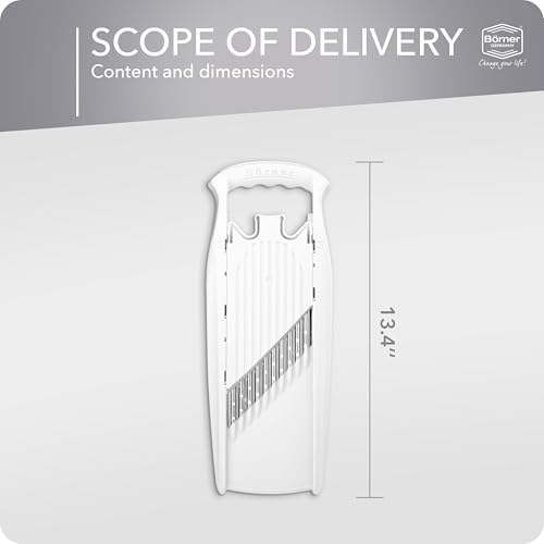Börner by Reston Lloyd Wave-Waffle Power Line • Crinkle Cut/Spirelli Vegetable Slicer • Slicer for Wave Waffle Cut Style • Multiple Thickness Options • Made in Germany, White - Image 6