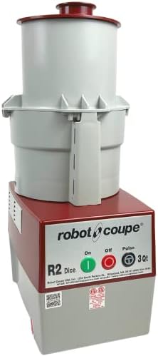 Robot Coupe R2CLRDICE, Combination Food Processor with 3 Quart Clear Polycarbonate Bowl, 4 Stainless Discs, Pulse Control, 120v, 1725 RPM, Vegetable Chopper, Gray/Red, Commercial Kitchen Use - Image 2