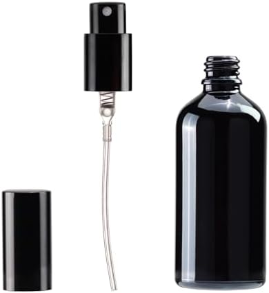 YIZHAO Black Glass Spray Bottles 4oz, with Small Fine Mist Spray, Metal Cap, Refillable for Essential Oil,Travel,Cleaning,Perfume,Aromatherapy,Makeup – 9 Pcs - Image 4