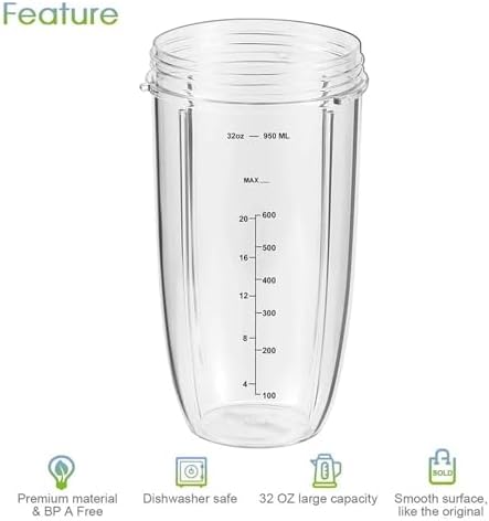 32 Oz Tall Colossal Cup Replacement Part Compatible With Nutri Bullet 600W 900W Blenders NB-101B NB-101S NB-201 - Image 5