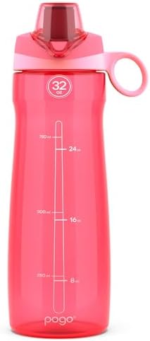 Pogo BPA-Free Tritan Plastic Water Bottle with Chug Lid, 32 Oz, Pink. by Pogo