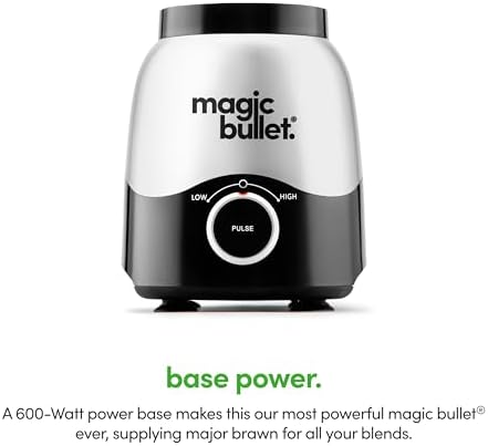 Combo Blender, 600W, 48oz Pitcher, 16oz Cup with To-Go Lid, Easy Cleaning, Cross Blade, for Smoothies, Sauces, Shakes, Salsa, Hot Blends, Silver, MBF50200