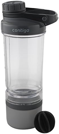 Contigo Shake & Go Fit Shaker Bottle with Storage Container, 22 oz, Smoke - Image 2