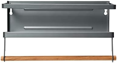 Metal Magnetic Spice Rack with Paper Towel Holder, Grey