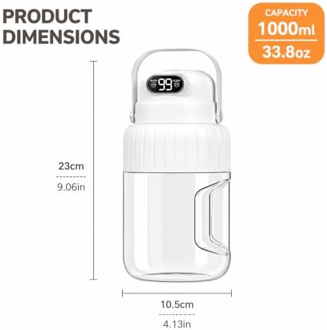 Portable Blender for Smoothies juicer, 33.8 oz Personal Blender with Ice-Crushing, 32-Blade Steel Head, Digital Display, Type-C Charging, Leak-Proof for Outdoor, Camping, Fitness (Blue) - Image 3