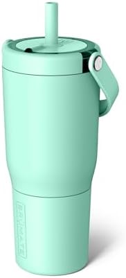 BrüMate Resa 25oz 100% Leakproof Travel Tumbler with Handle & Straw | Flexible SoftSip Straw | Silicone Sleeve for Durability | Stainless Steel | Cup Holder & Travel Friendly Water Bottle | (Mint) by Br%C3%BCMate