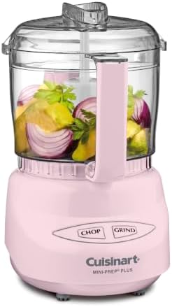 Mini-Prep Plus Food Processor, 3-cup Mini Food Processor to Chop Herbs, Vegetables, and Hard Cheese, 3-cup Work Bowl, Reversible Stainless Steel Blade, DLC-2APK, Pink