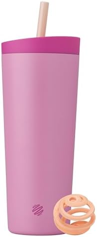 BlenderBottle Tumbler 2-in-1 Stainless Steel Shaker Bottle 24oz, Rose Petal by BlenderBottle