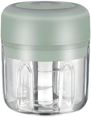 Electric Baby Food Maker & Garlic Chopper, USB Rechargeable Mini Processor, Easy Clean Design, 250ML (Green) by PONDI