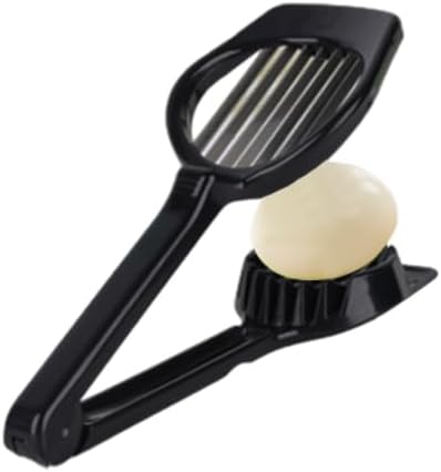 Egg Slicers Cutter, Stainless Steel Multifunction Slicing Mould, Handheld Mushroom Kiwi Divider Tomato Strawberry Cutter, 2.95 * 7.5inches (Black) by MOUMOUTEN