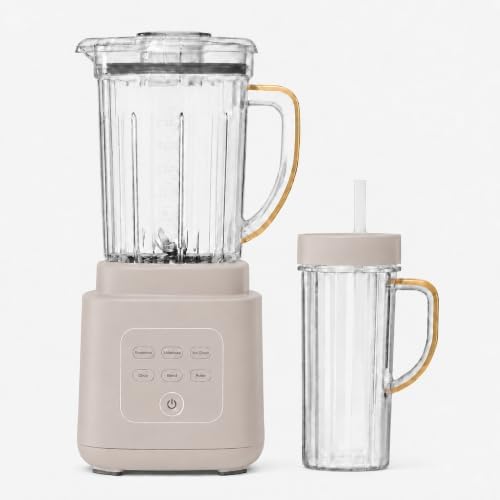 Power Exact Countertop Blender System, 700W Motor, 50oz Tritan Jar, 20oz To-Go Cup, 4 Presets, 3 Speeds PrecisionSense Technology (Porcini Taupe) by Unknown