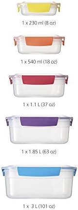 Joseph Joseph Nest Lock Airtight Leakproof Food Containers, 10-Piece Set
