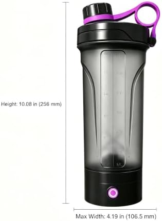 Electric Protein Shaker Bottle, 22 oz (650ml) Detachable Rechargeable Mixer Cup, Portable Self-Stirring Vortex Blender for Shakes (Purple-Classic) - Image 2