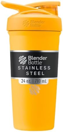 BlenderBottle Sport Flip Stainless Steel Shaker Bottle 24 oz Orange by BlenderBottle