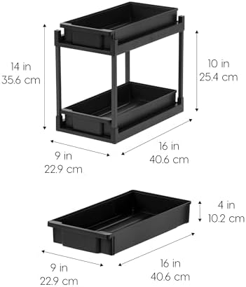 Under Sink Organizer, 2 Pack, Pull Out Storage Drawers