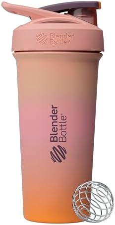 BlenderBottle Sport Sleek Stainless Steel Shaker Bottle 25 oz Pink/Orange by BlenderBottle