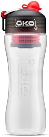 ÖKOH2O Purification Water Bottle with Advanced Filtration, Charcoal, 22oz