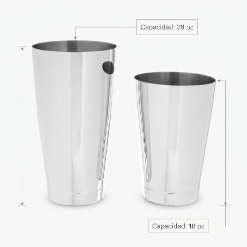 Shaker Cocktail Tin, Set (18 oz and 28 oz), Stainless Steel,M37009