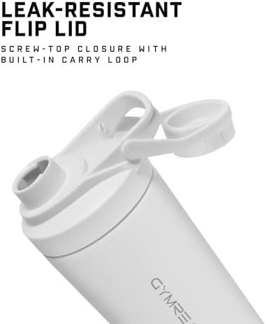 Gymreapers Stainless Steel Protein Shaker Bottle - Double Wall Insulated, Leak Proof, BPA-Free Metal Vacuum Blender Cup For Gym, Sports, Pre & Post-Workout Cold Hydration - 26 OZ (White) - Image 2