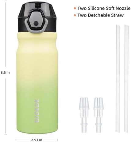 BJPKPK 18 oz Water Bottle with Straw & Handle, Insulated Stainless Flask - Image 4