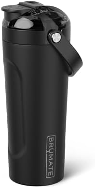 BrüMate MultiShaker Blender Shaker Bottle | 100% Leakproof Insulated Stainless Steel | Pre Workout and Protein Shaker Bottle for the Gym | 25oz (Matte Black) by Br%C3%BCMate