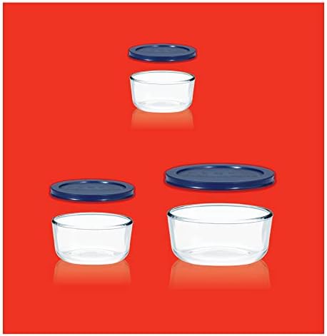 Simply Store (3-Pack) Glass Food Storage Containers Set (2, 4, 7 Cup)