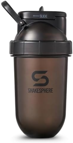 SHAKESPHERE Protein Shaker Bottle with Straw 13.5oz BPA-Free Tritan, Black by SHAKESPHERE