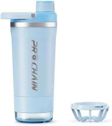 PROCHAIN Insulated Stainless Steel Protein Shaker Bottle, 20oz Metal Mixer by PROCHAIN