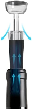 4-in-1 Electric Wine Opener Set – USB Rechargeable with Wine Decanter, Wine Aerator,Pourer, Wine Stopper and Foil Cutter. Gift set for Weddings, Parties, and Home Use, Portable size, Black